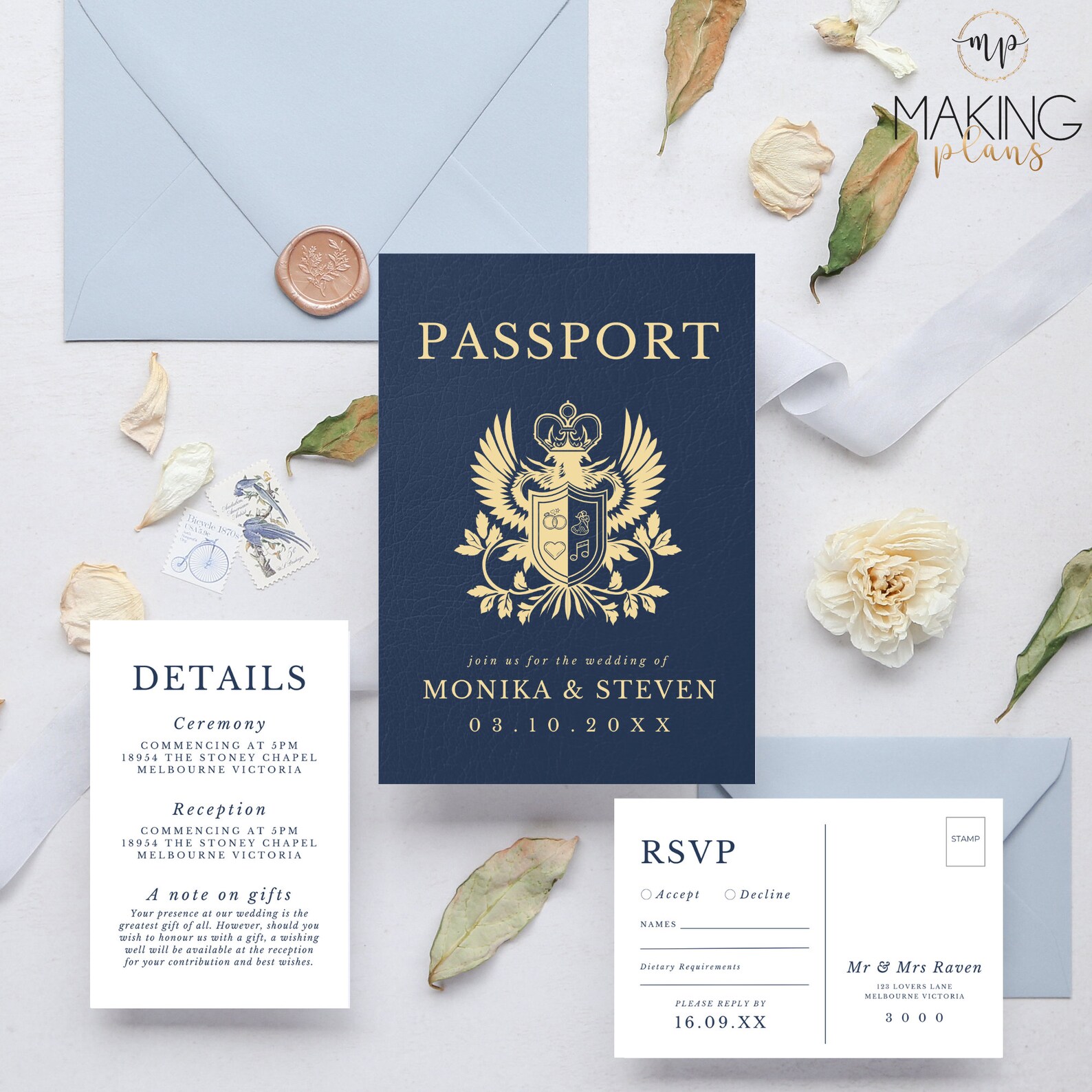 Passport Wedding Invitation Template Printable Wedding Invite - Etsy