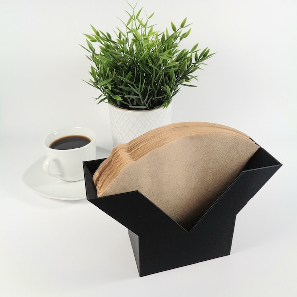 Papier filtre porte-filtre à café support de rangement porte-filtre à café noir convient pour Melitta 1x4 et taille 4