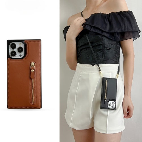 Slim Ecoleather Iphone Case With Strap Etsy