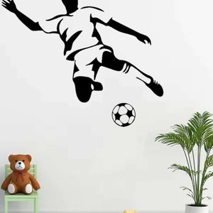 Black and white footballer wall decal