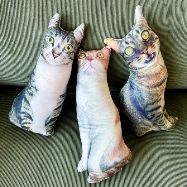 Custom cat shaped pillow etsy