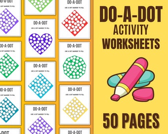 Dot a Dot Activity Worksheet, Preschool Worksheets, Preschool Printable Worksheets, Activity Worksheets, Printable Toddler Worksheets
