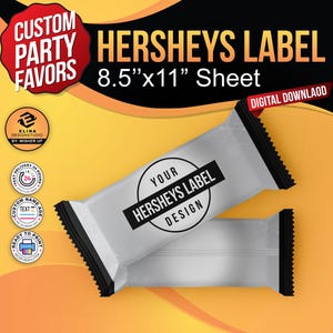 Custom Hershey&#39;s template, Party Favors, Custom Party Labels, Custom Party Bundle Set, Chip Bag Template, Water Bottle, Capri Sun, Pringles