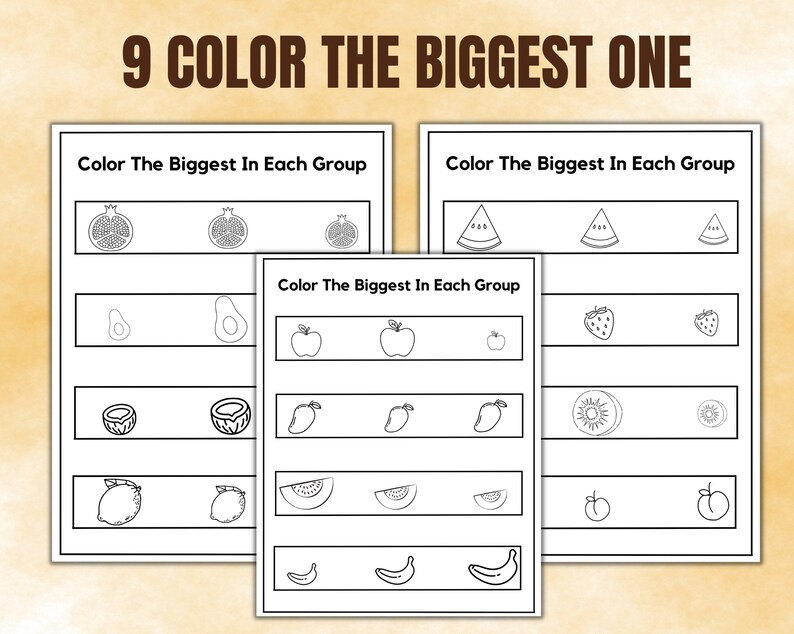 Preschool Comparison Worksheets, Preschool Worksheets, Preschool ...