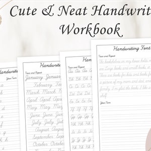Cute Cursive Handwriting Practice Sheets, Handwriting Worksheets, Cursive Handwriting Worksheets For Kids, Printable PDF, Instant Download