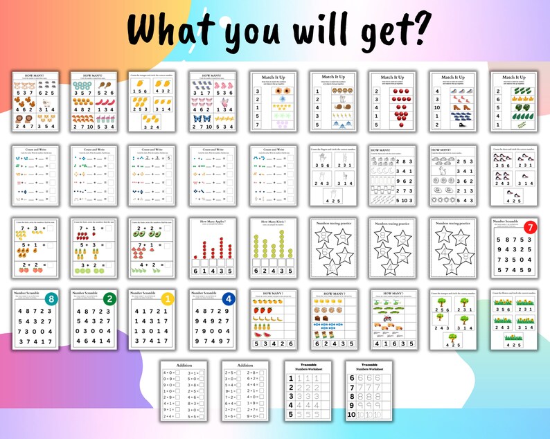 40 Preschool Math Worksheets, Beginning Math, Preschool Math, Preschool ...