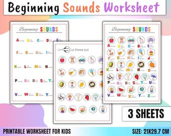 Beginning sound worksheet, Learning To Read, Homeschool Activities, Beginning Sounds, Kindergarten Phonics,Kindergarten Worksheets Printable