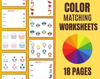Color Matching, Color Activity, Learning Colors, Toddler Activity, Preschool Worksheets Printable, Homeschool Learning, homeschool activity