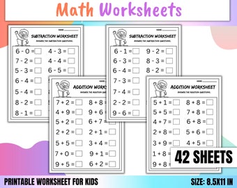 42 math worksheets sheets, Addition Worksheets, Preschool, Kindergarten Worksheet, Addition, Preschool Worksheets, Beginning Math, Counting