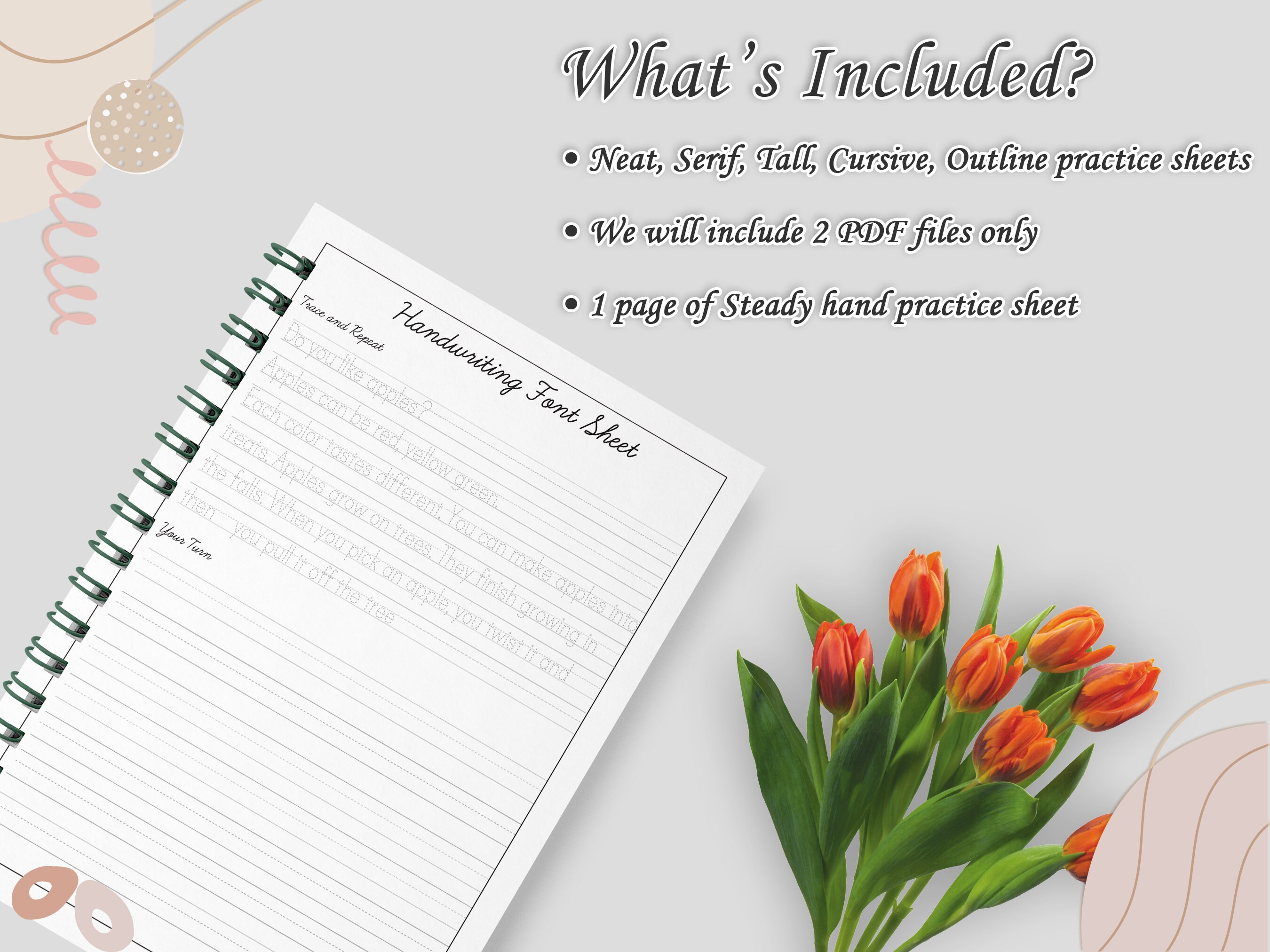 Traceable Handwriting Practice Sheets, Tracing Worksheets, Preschool
