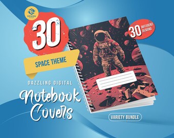 30 copertine Space Goodnotes, copertina per taccuino digitale, copertina per taccuino con motivi, copertina notabilità, copertina per pianificatore digitale, copertina per taccuino colorata