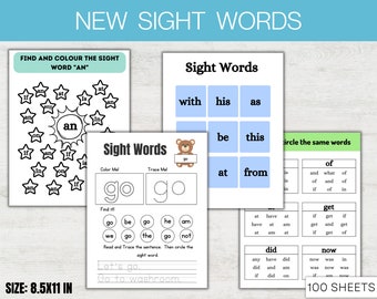 100 sight words worksheet, 1st Grade Worksheet, 1st Grade Worksheet, 1st Grade Worksheet, Sight Word Practice, Kindergarten Sight Words