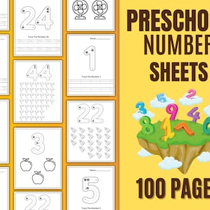 100 Number tracing worksheets, traceable numbers, preschool worksheets, 0-100 Printable Number Tracing, Kids Tracing pdf