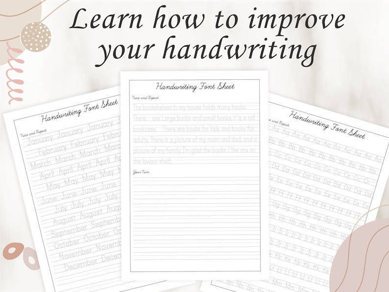 Traceable Handwriting Practice Sheets, Tracing Worksheets, Preschool