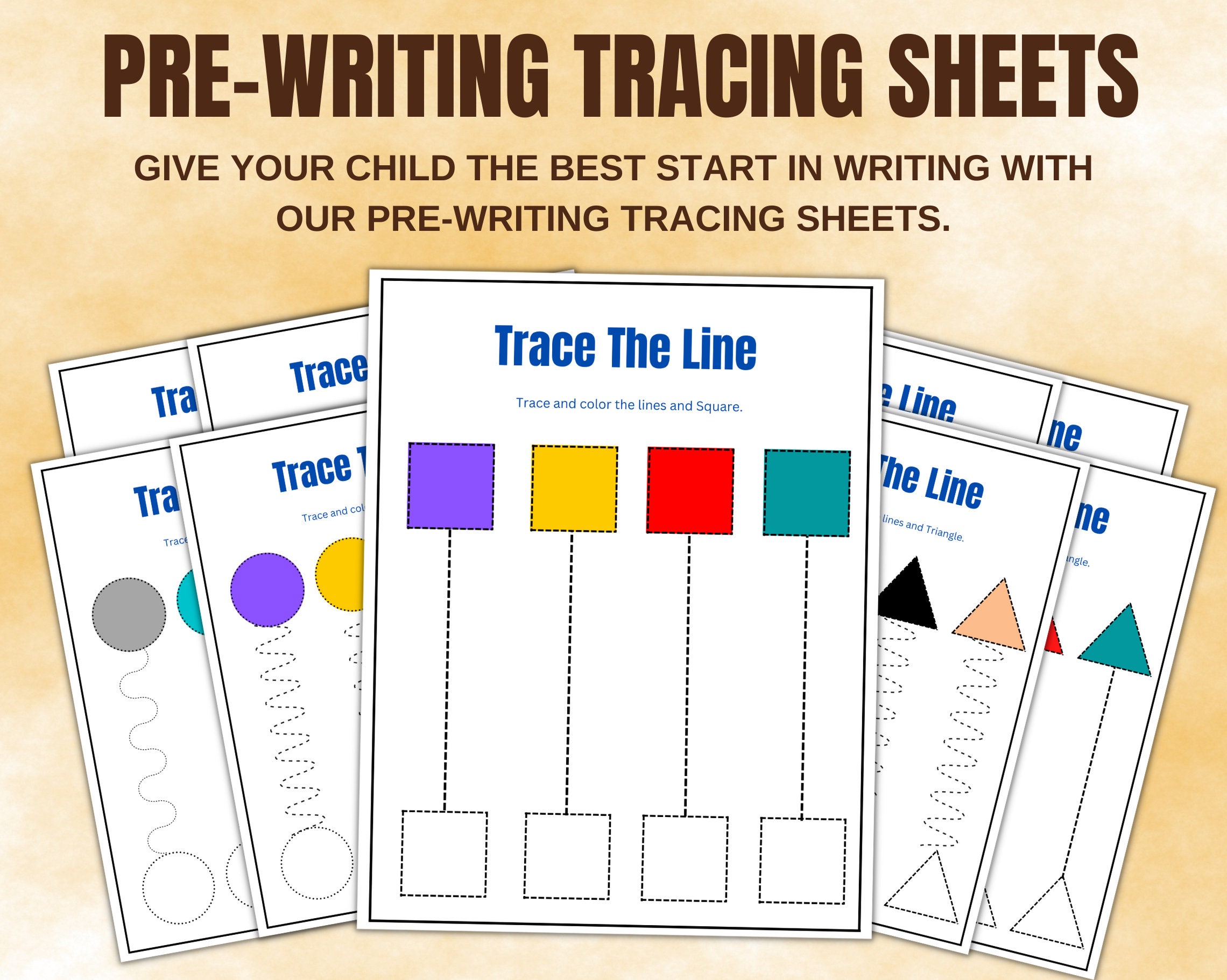 Tracing Guide. Prep Tracing Practice Pre-writing Worksheets Line Tracing - Etsy