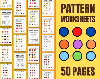 50 Muster-Arbeitsblatt-Spiel, Vorschul-Arbeitsblätter, druckbare Vorschul-Arbeitsblätter, Aktivitäts-Arbeitsblätter, druckbare Kleinkind-Arbeitsblätter