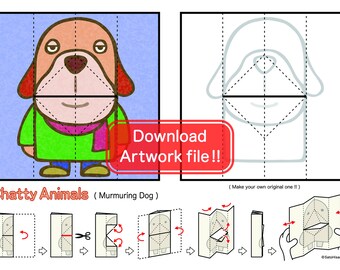 Chatty Animals (Dog) : Downloadable Paper-craft sheet