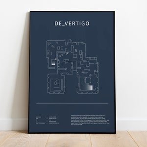 Minimalista de_vertigo (OLD), CS:GO, póster de CS2, arte de pared descargable digital, impresión descargable