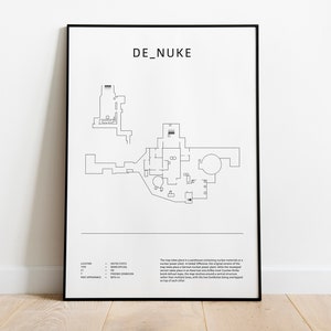 Minimalista de_nuke, CS:GO, CS2 Poster, Arte de pared de descarga digital, Impresión descargable
