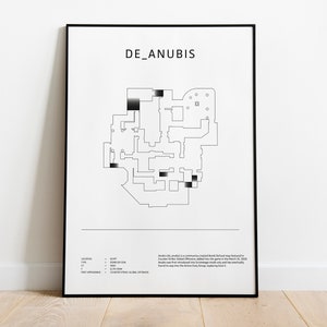 Minimalist de_anubis, CS:GO, CS2 Poster, Digital Download Wall Art, Downloadable Print