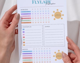 FlyLady Routine Planner: Instructions & Templates for Effective Organization | Download, 5 pages, 2 color options | A4