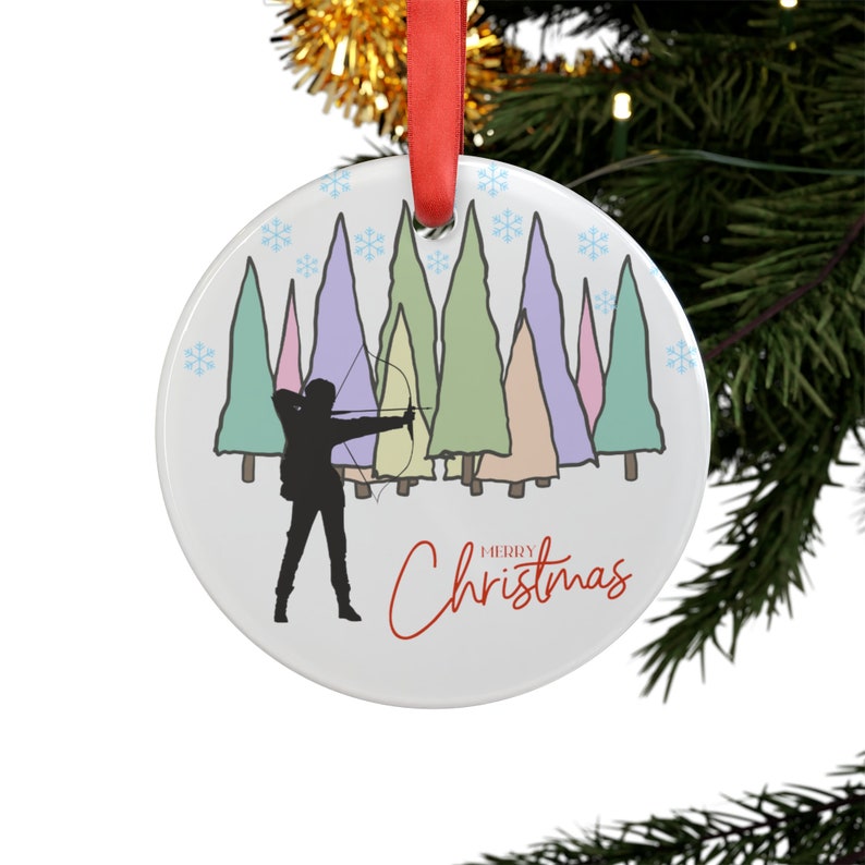 Custom Archery Christmas Ornament, Personalized Bow Hunter Ornament