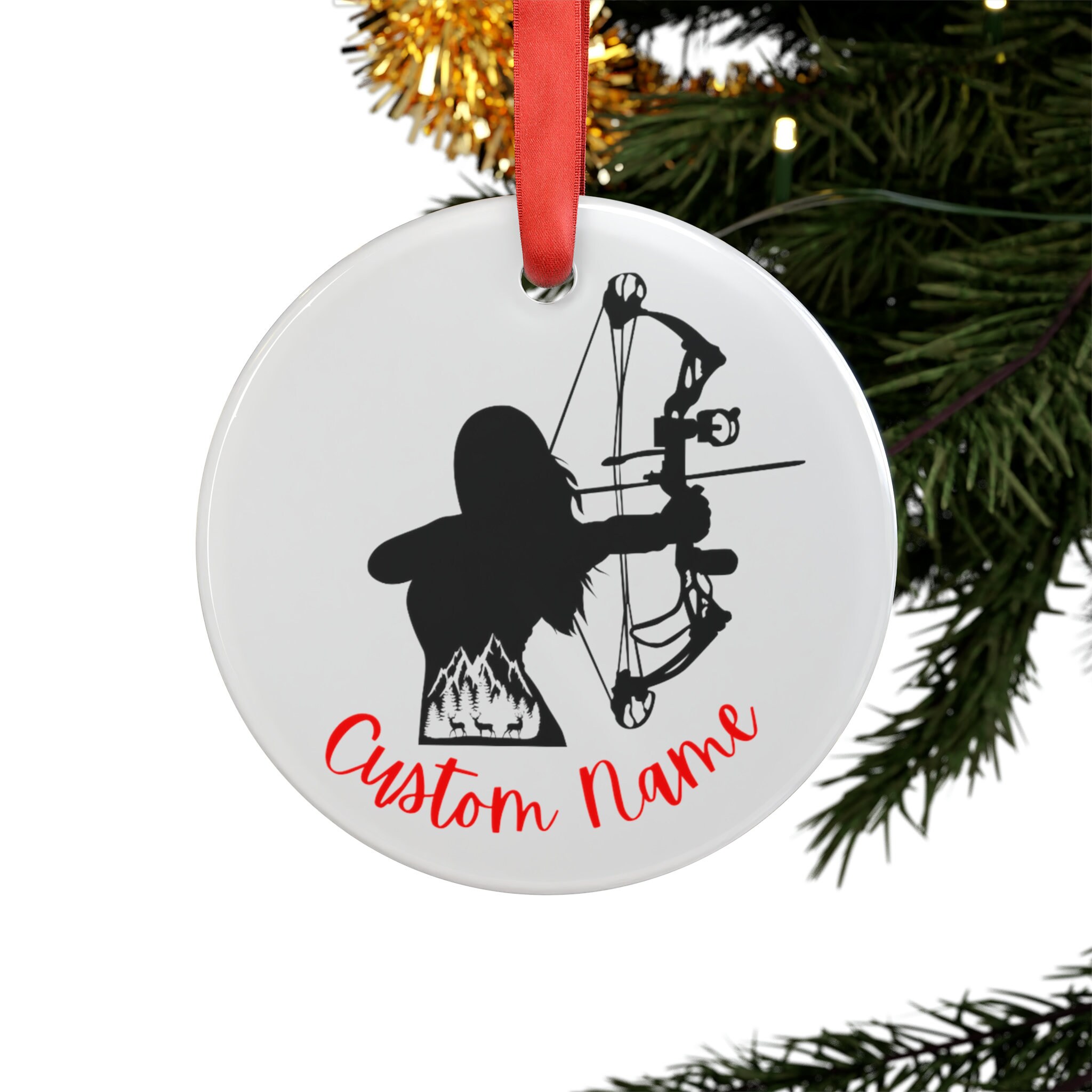 Custom Christmas Archery Ornament, Funny Christmas Archer Ornament, Personalized Archery Gifts