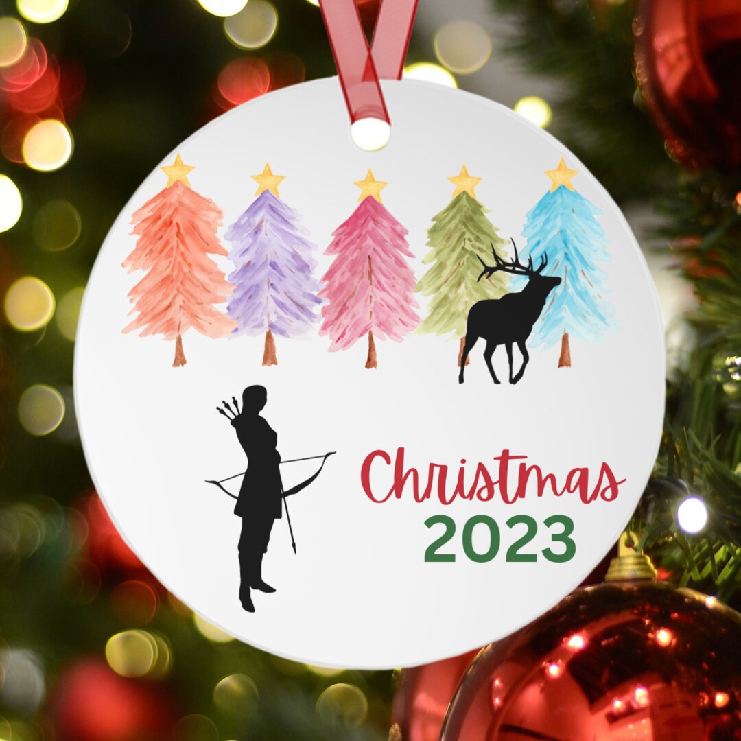 Custom Christmas Deer Hunter Ornaments, Bow Hunting Ornaments, Hunter