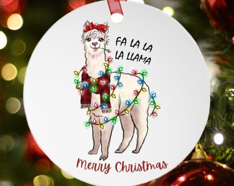 Personalized Llama Christmas Ornament, Llama Lover Gift, Llama Gift, Llama Ornament. Llama Decor, Llama Gifts for Her