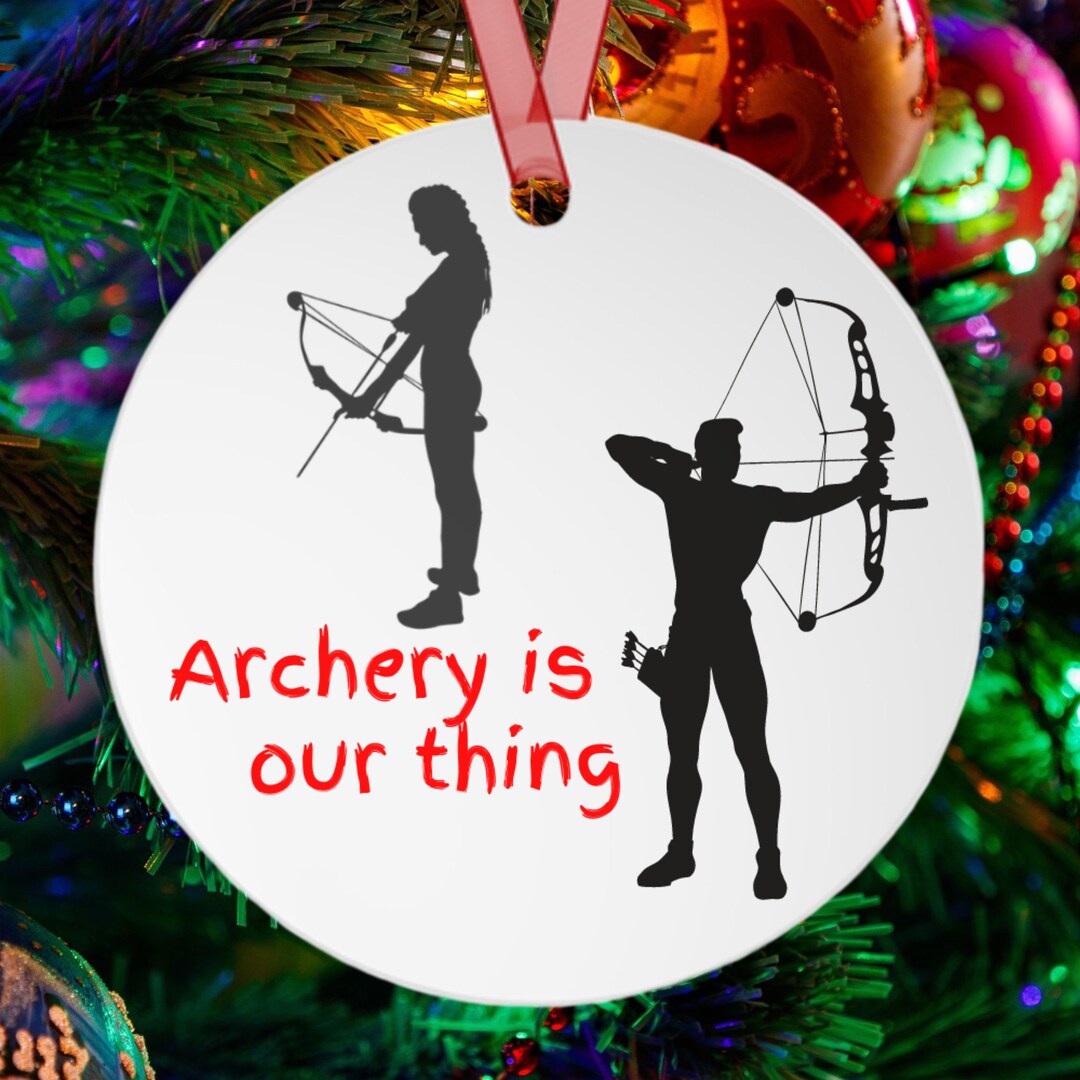 Custom Christmas Archery Ornament, Funny Christmas Archer Ornament