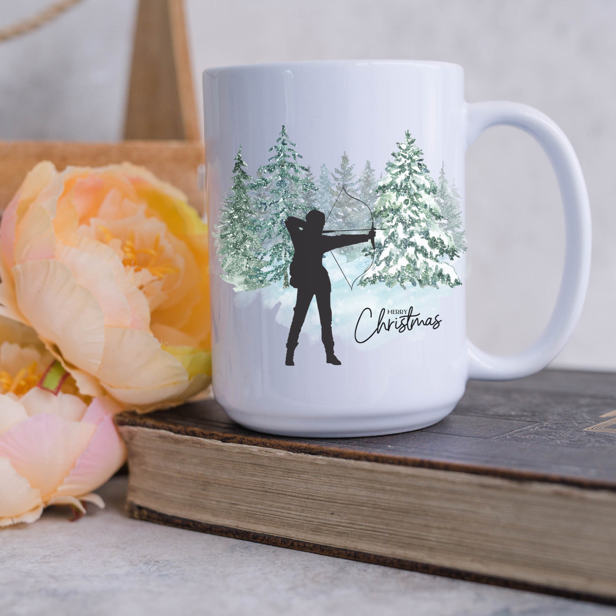 Archery Coffee Cup, Bow Hunting Mugs, Gifts for Hunter, Bow and Arrow