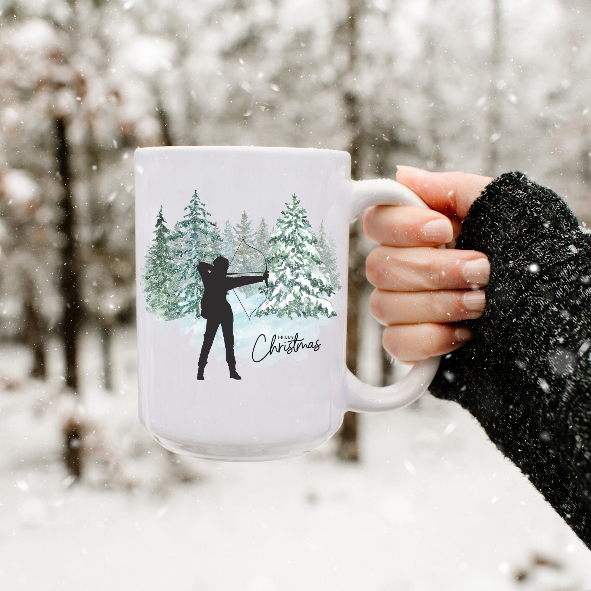 Archery Coffee Cup, Bow Hunting Mugs, Gifts for Hunter, Bow and Arrow