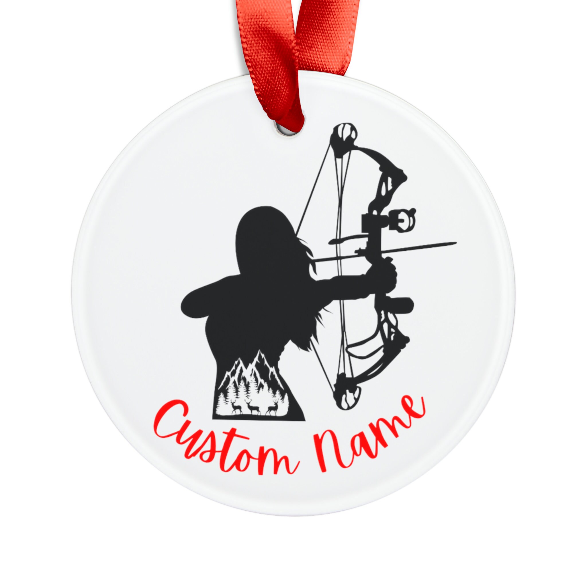 Custom Christmas Archery Ornament, Funny Christmas Archer Ornament