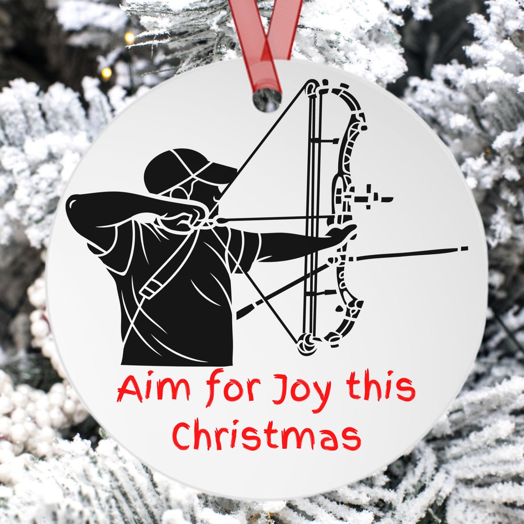 Custom Christmas Archery Ornament, Funny Christmas Archer Ornament