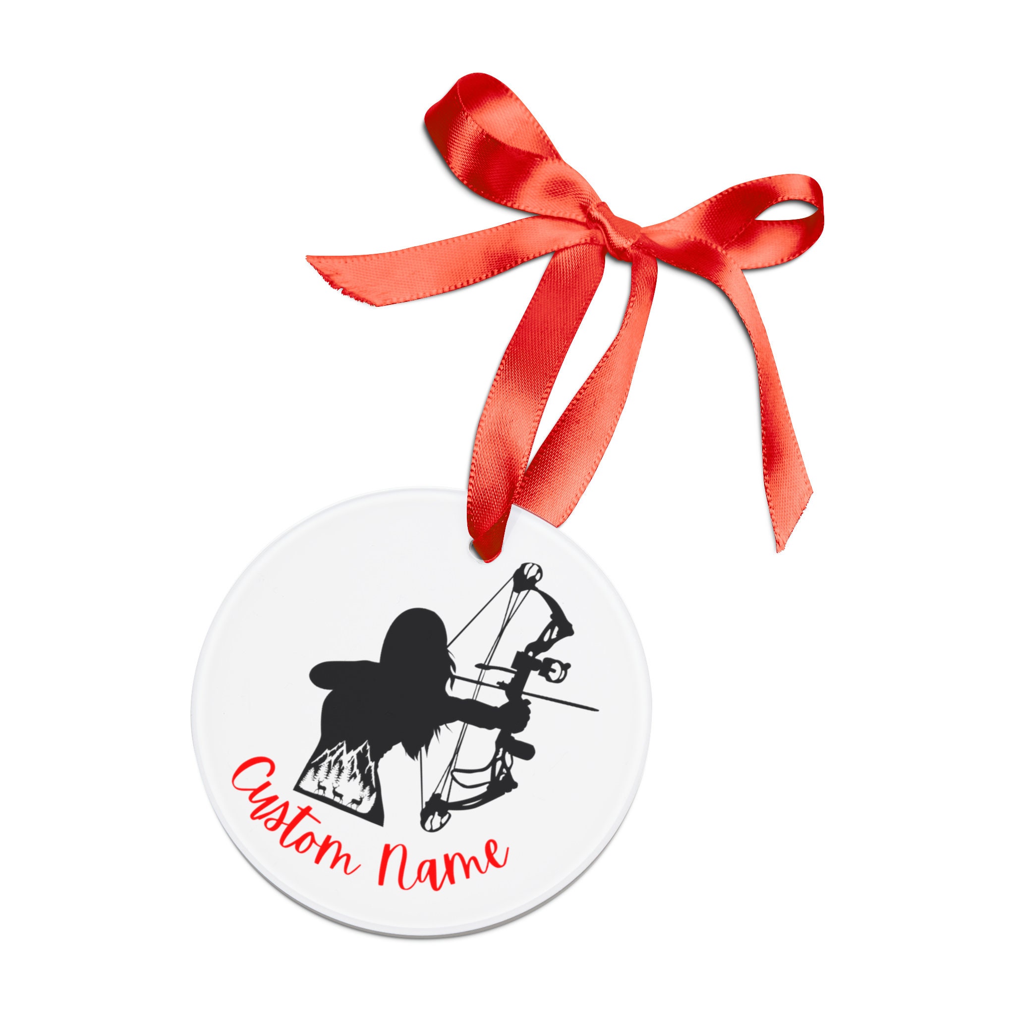 Custom Christmas Archery Ornament, Funny Christmas Archer Ornament