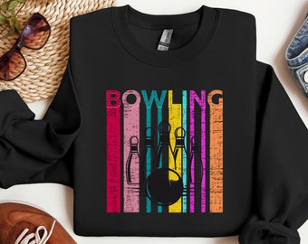 Retro Bowling Sweatshirt, Bowling Shirt, Bowling Gifts, Bowler Shirt, Funny Bowling Shirt, Bowling Party Men's, Bowling Team, Bowling Lover