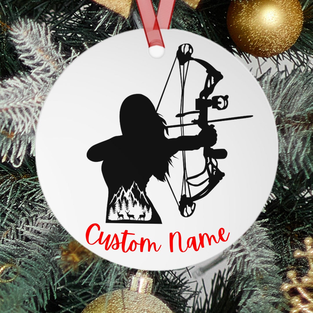 Custom Christmas Archery Ornament, Funny Christmas Archer Ornament