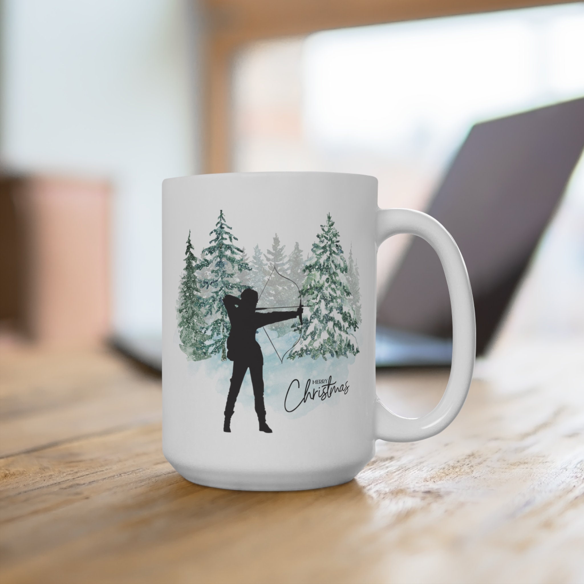 Archery Coffee Cup, Bow Hunting Mugs, Gifts for Hunter, Bow and Arrow