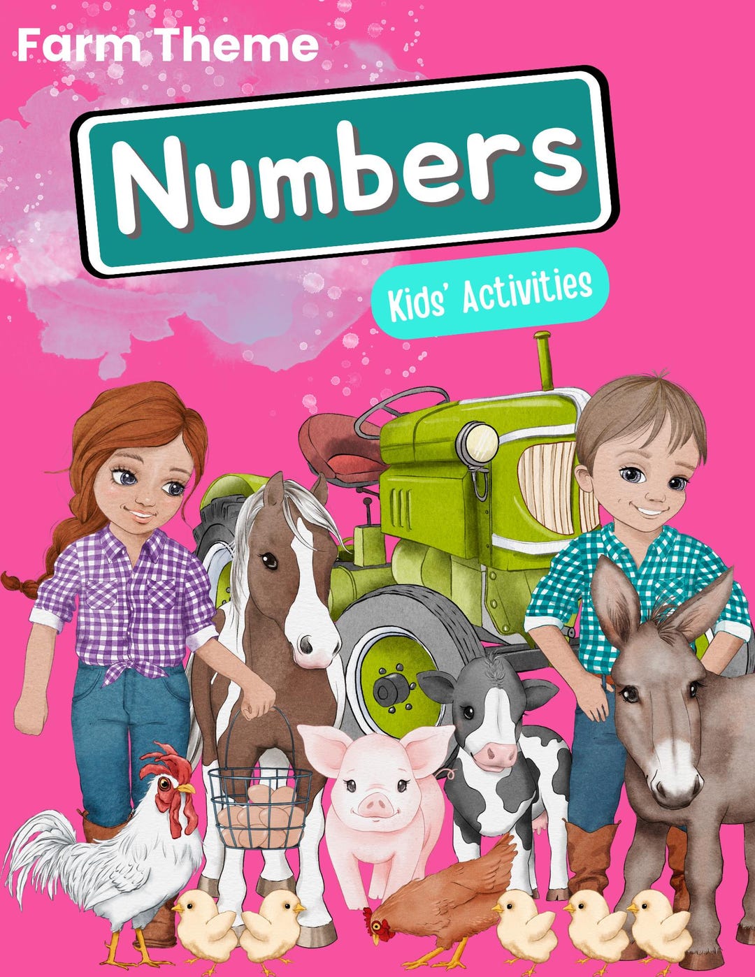 Learning Numbers 1 to 100 Kids Activity Workbook 108-page Farm-themed ...