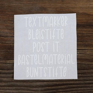 personalisierbare Vinyl Sticker/Aufkleber (Schrift 57)