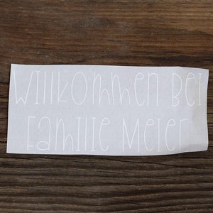 personalisierbare Vinyl Sticker/Aufkleber (Schrift 62)