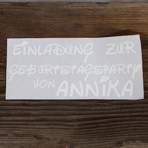 personalisierbare Vinyl Sticker/Aufkleber (Schrift 55)