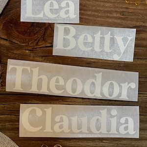 personalisierbare Vinyl Sticker/Aufkleber (Schrift 39)