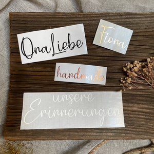personalisierbare Vinyl Sticker/Aufkleber (Schrift 4)