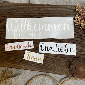 personalisierbare Vinyl Sticker/Aufkleber (Schrift 1)