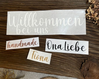 customizable vinyl stickers/decals (font 1)