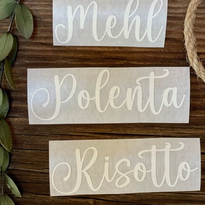 personalisierbare Vinyl Sticker/Aufkleber (Schrift 33)