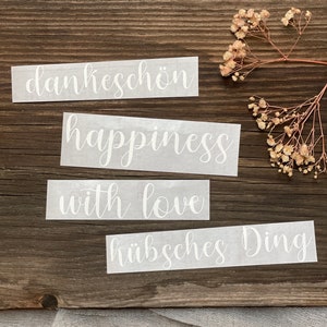 personalisierbare Vinyl Sticker/Aufkleber (Schrift 12)