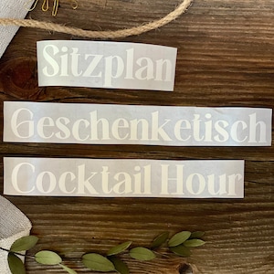 personalisierbare Vinyl Sticker/Aufkleber (Schrift 34)