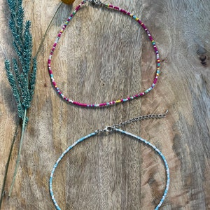 Pearl necklace colorful, boho, choker, pastel image 6